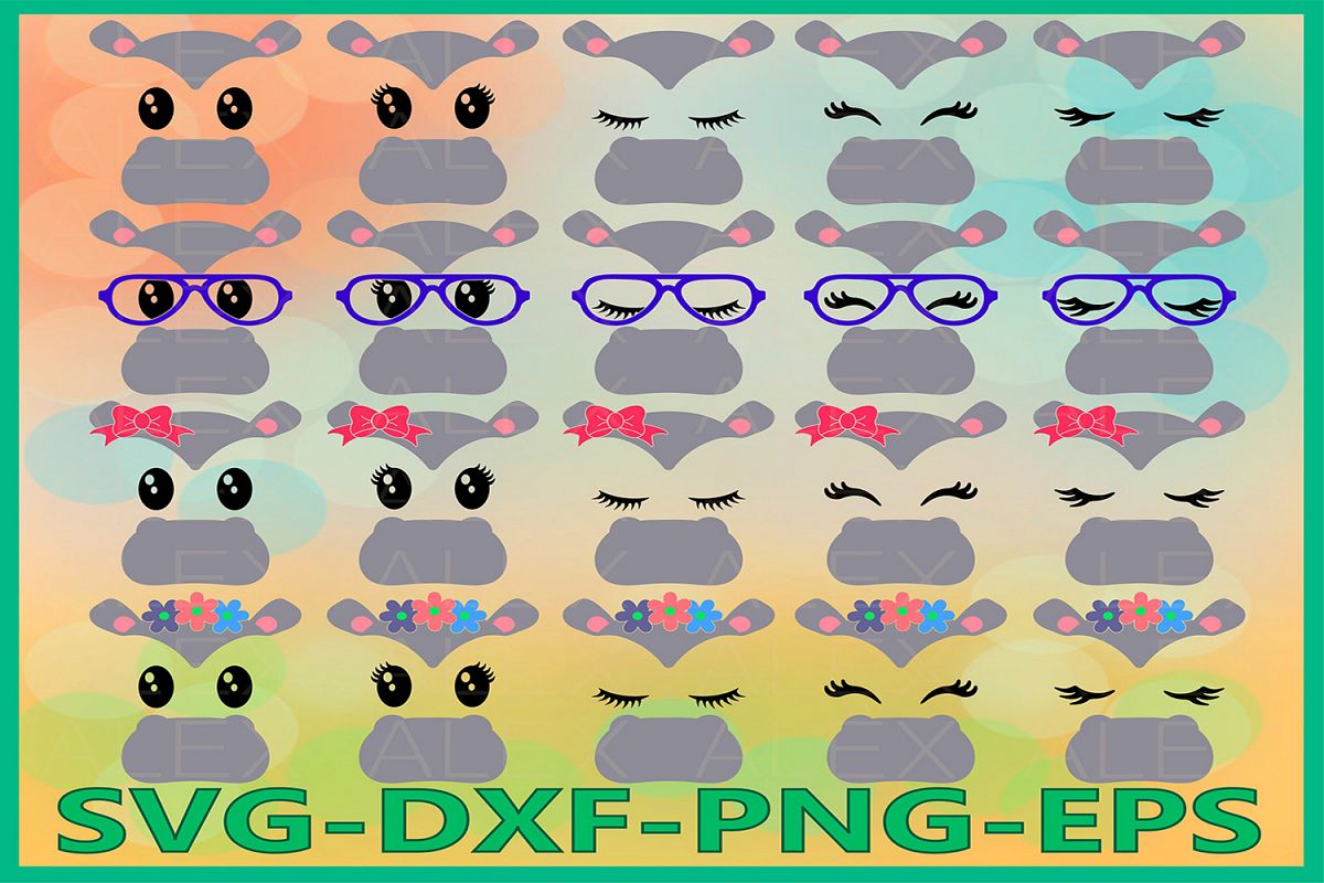 Hippo Svg Files, Animal face svg, Hippo face svg example image 1