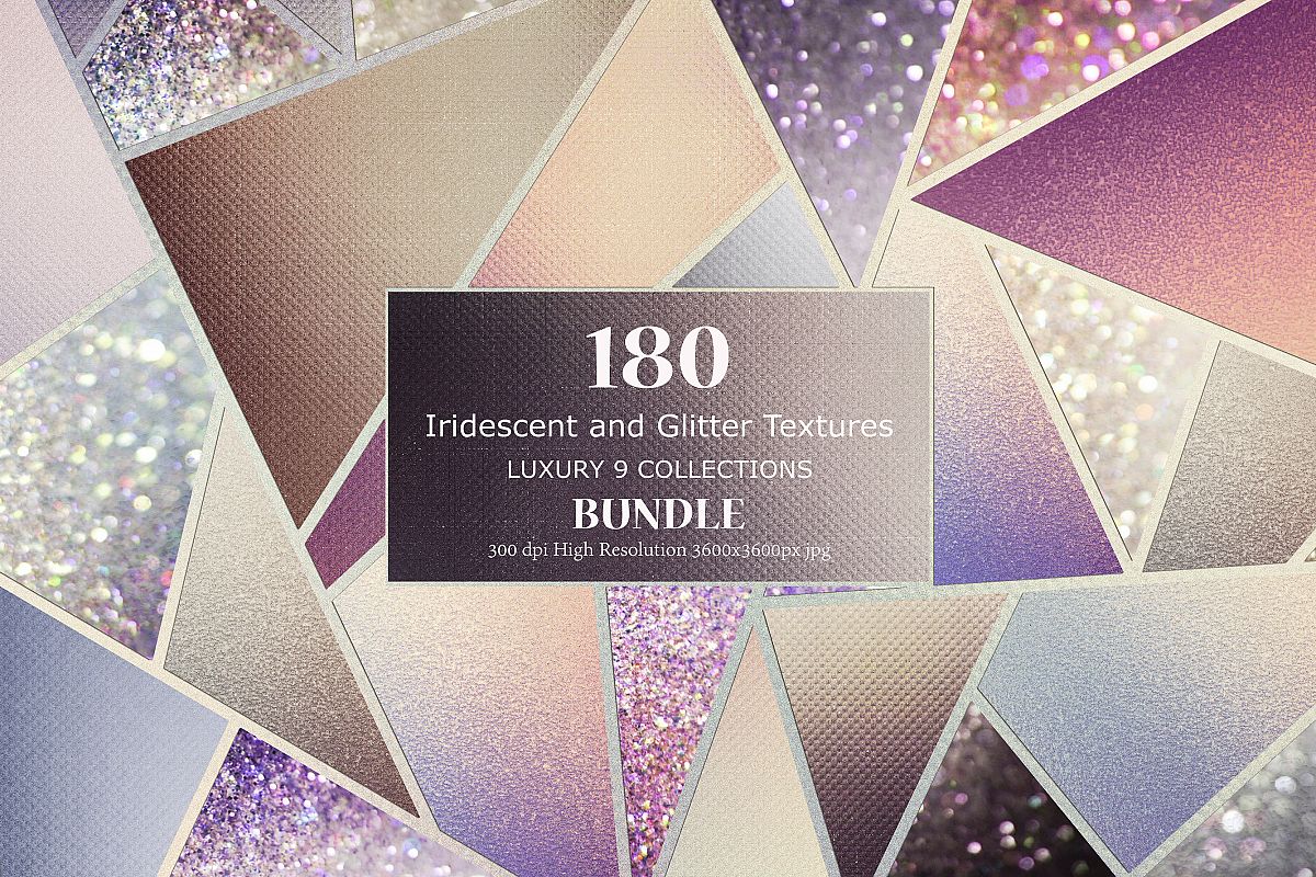 Iridescent and Glitter 180 Textures BUNDLE example image 1