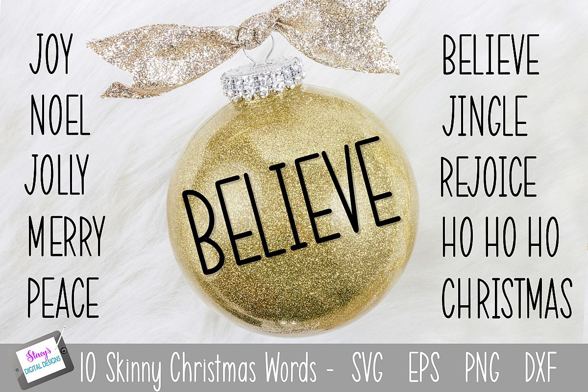 Download Skinny Christmas Words SVG - 10 Christmas words (349670 ...