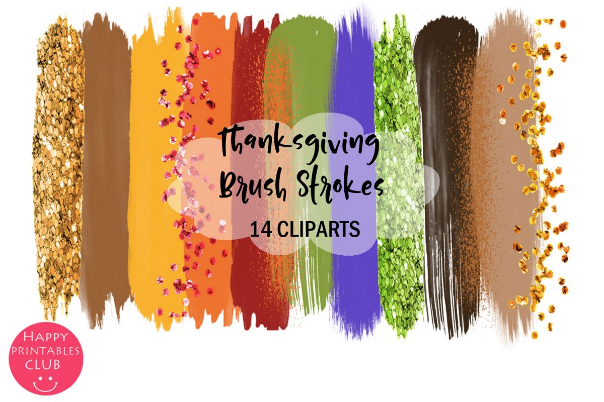 Thanksgiving Brush Strokes Clipart- Brush Strokes Clipart example image 1