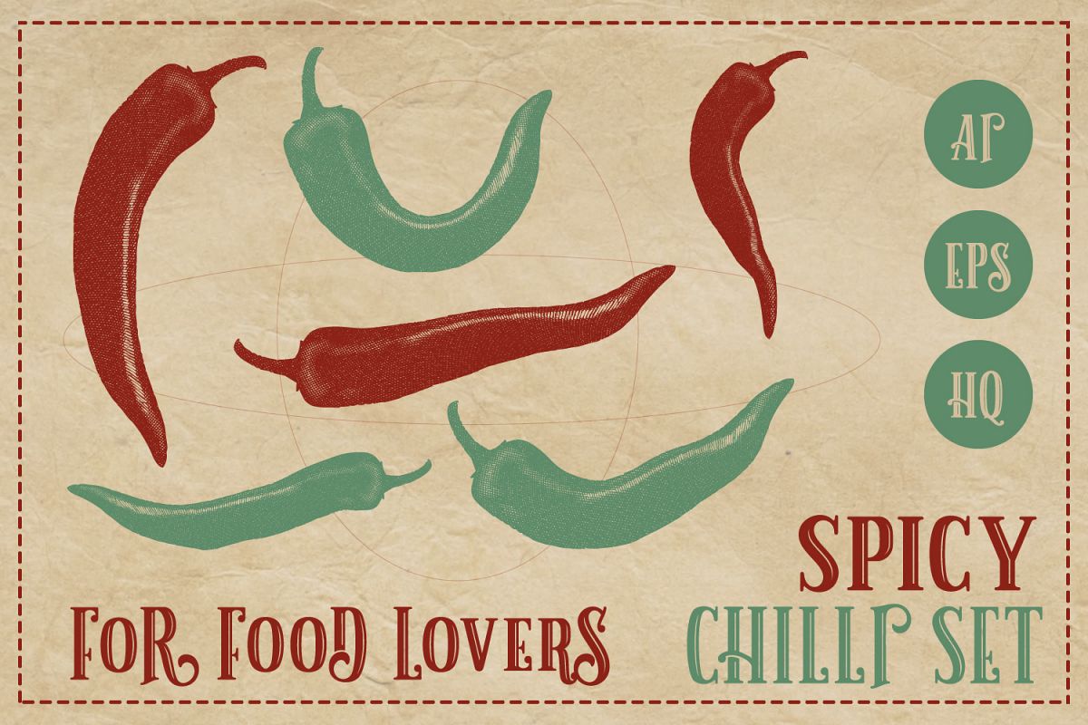 Vintage Chili Vector AI and EPS example image 1