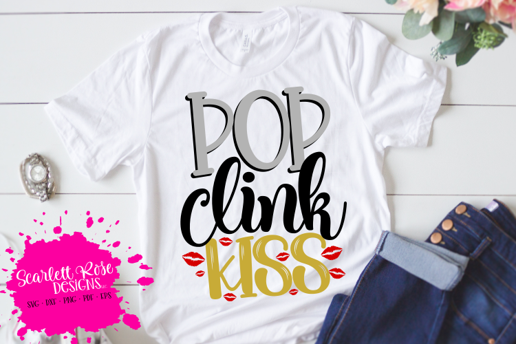 Pop Clink Kiss - New Year's SVG example image 1