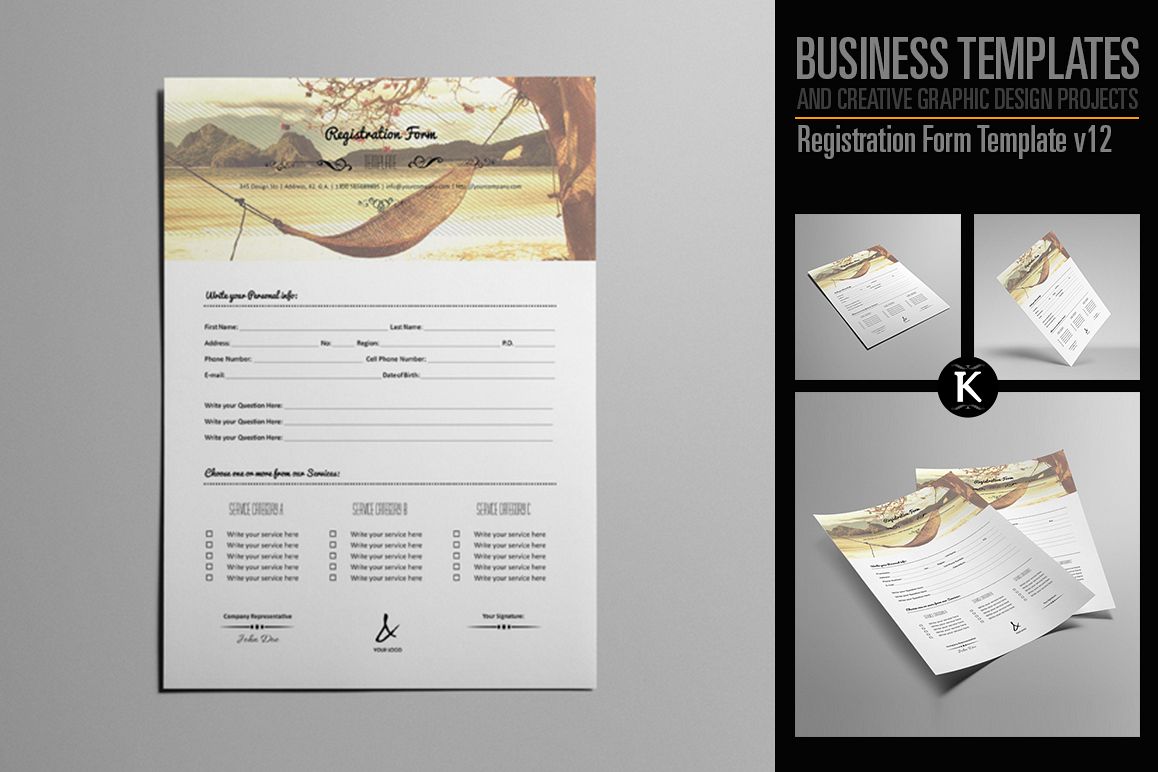Registration Form Template v12 example image 1