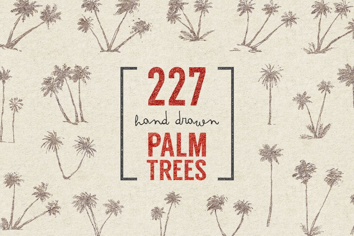 227 hand drawn palms + BONUS example image 1