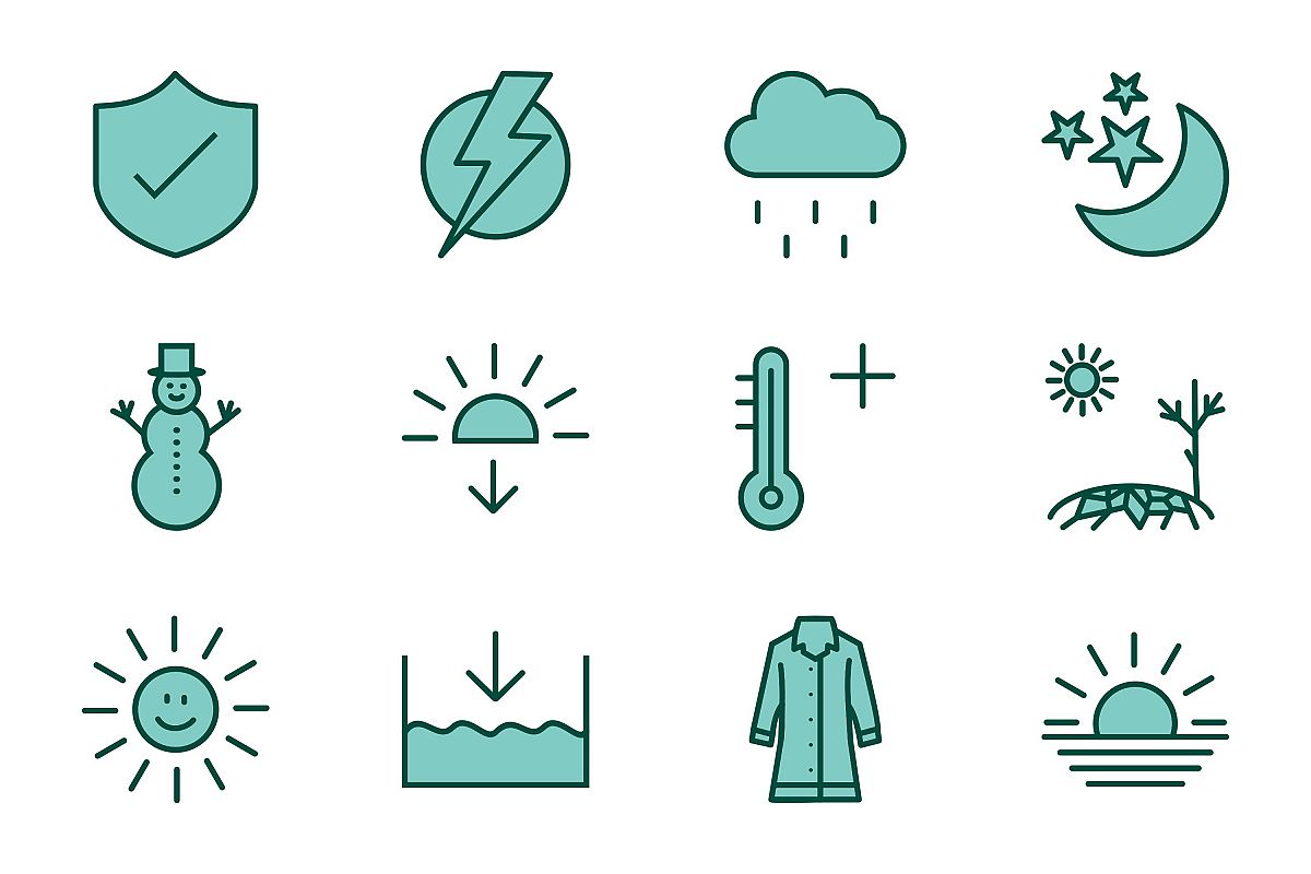 Set Of Weather And Season Icons example image 1