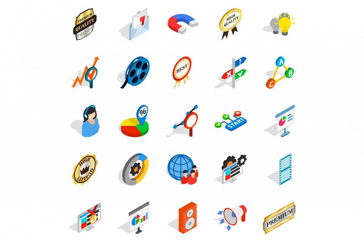 Call service icons set, isometric style example image 1