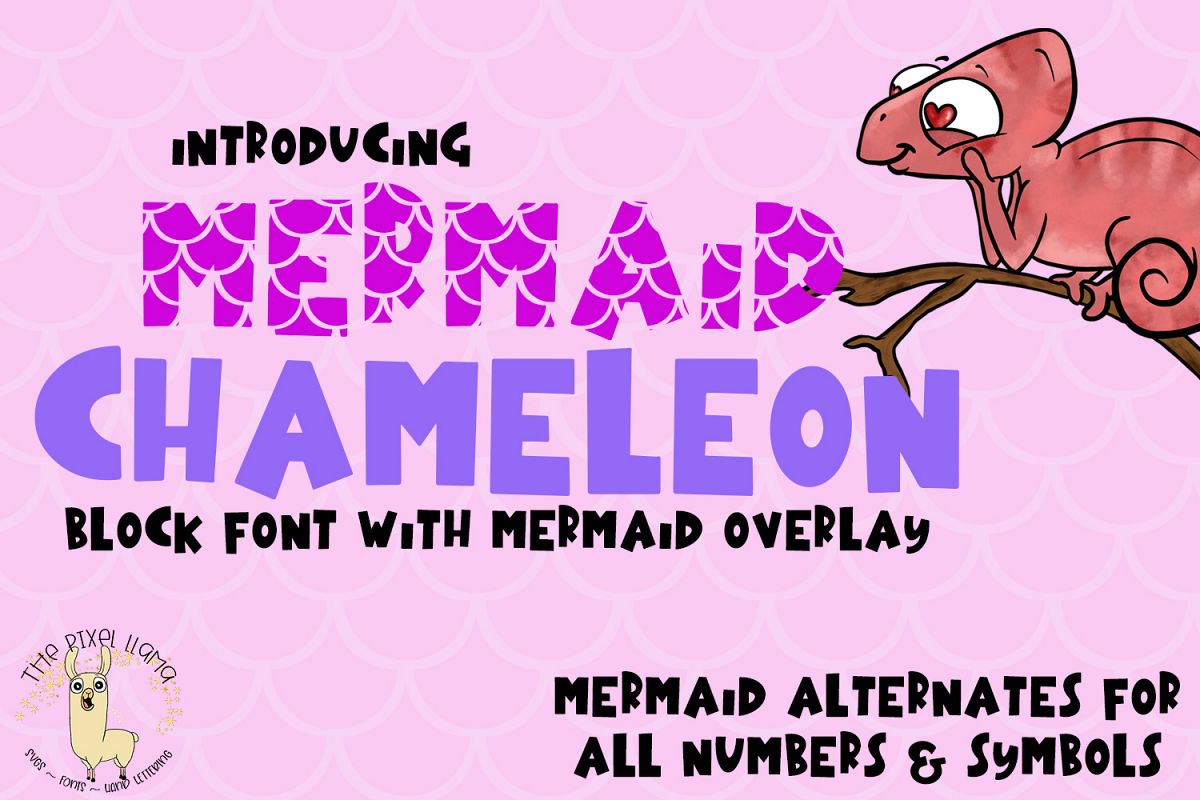 Mermaid Chameleon A Block Font With Mermaid example image 1