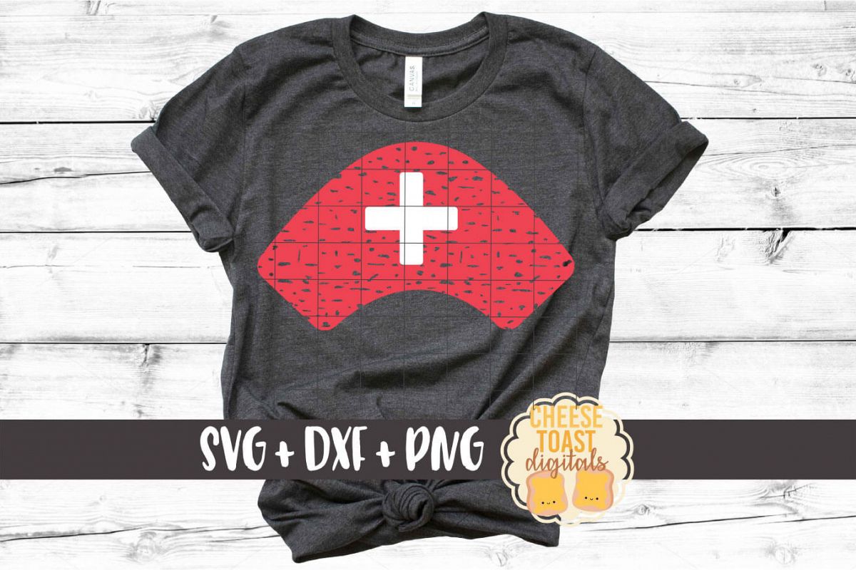 Distressed Nurse Hat - Nursing Design SVG PNG DXF Cut Files example image 1