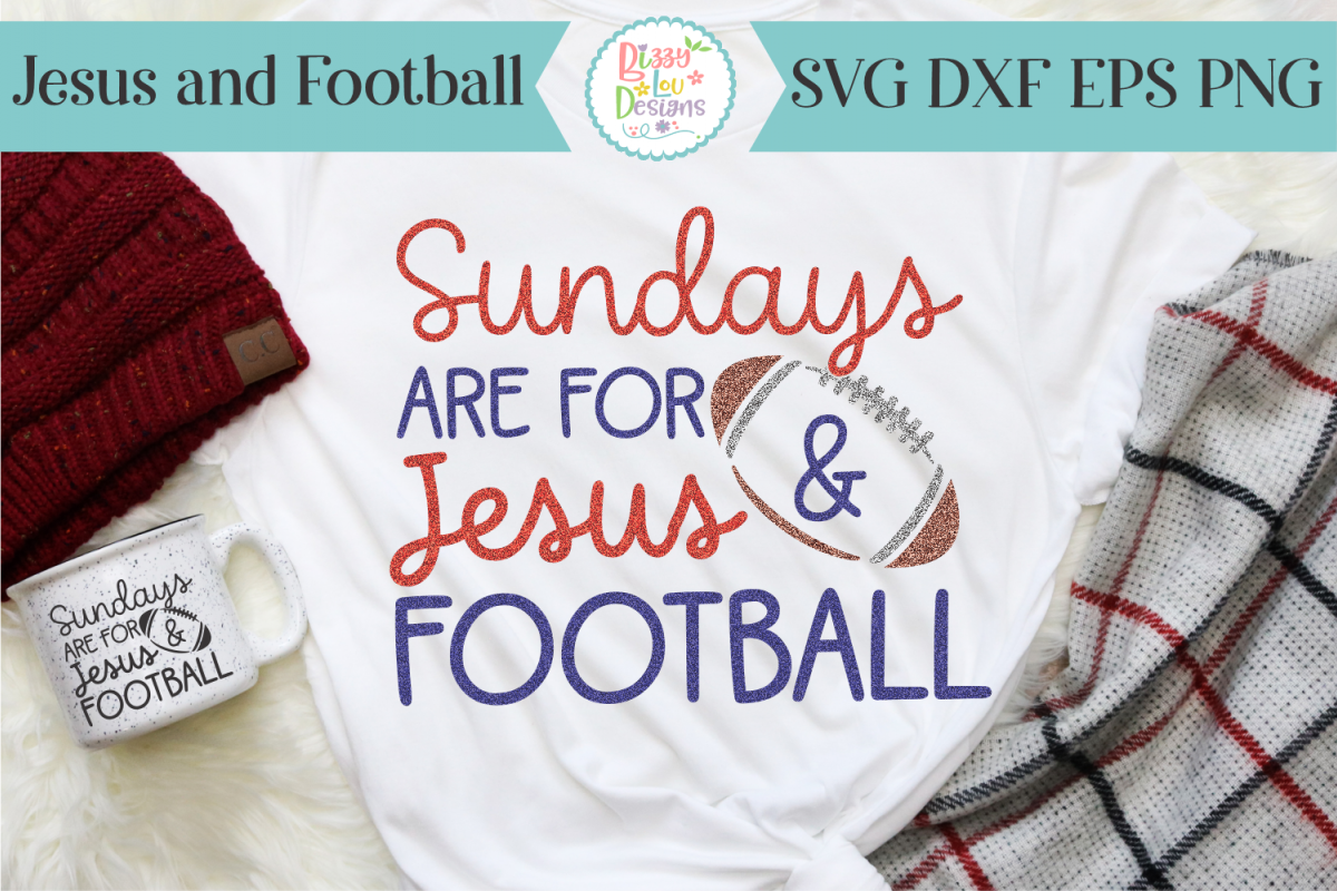 Sundays are for Jesus and Football SVG - Cutting File example image 1