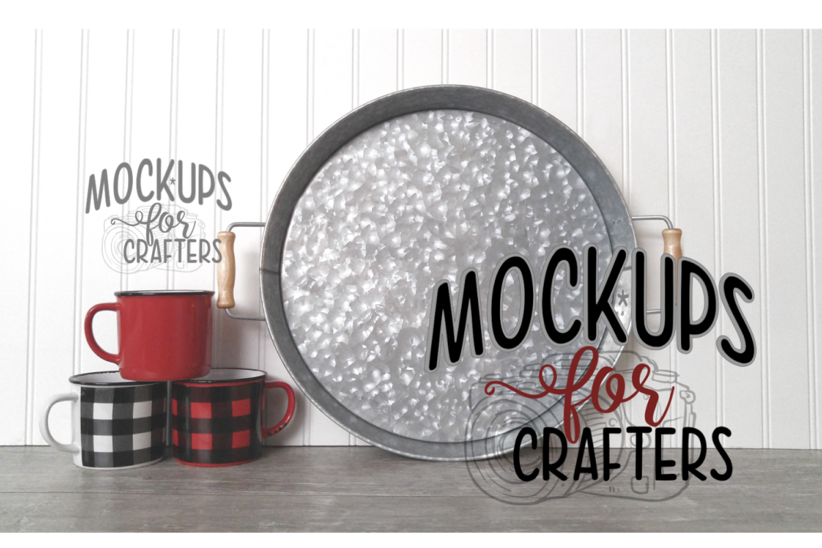 Round Metal Tray Mock-Up example image 1