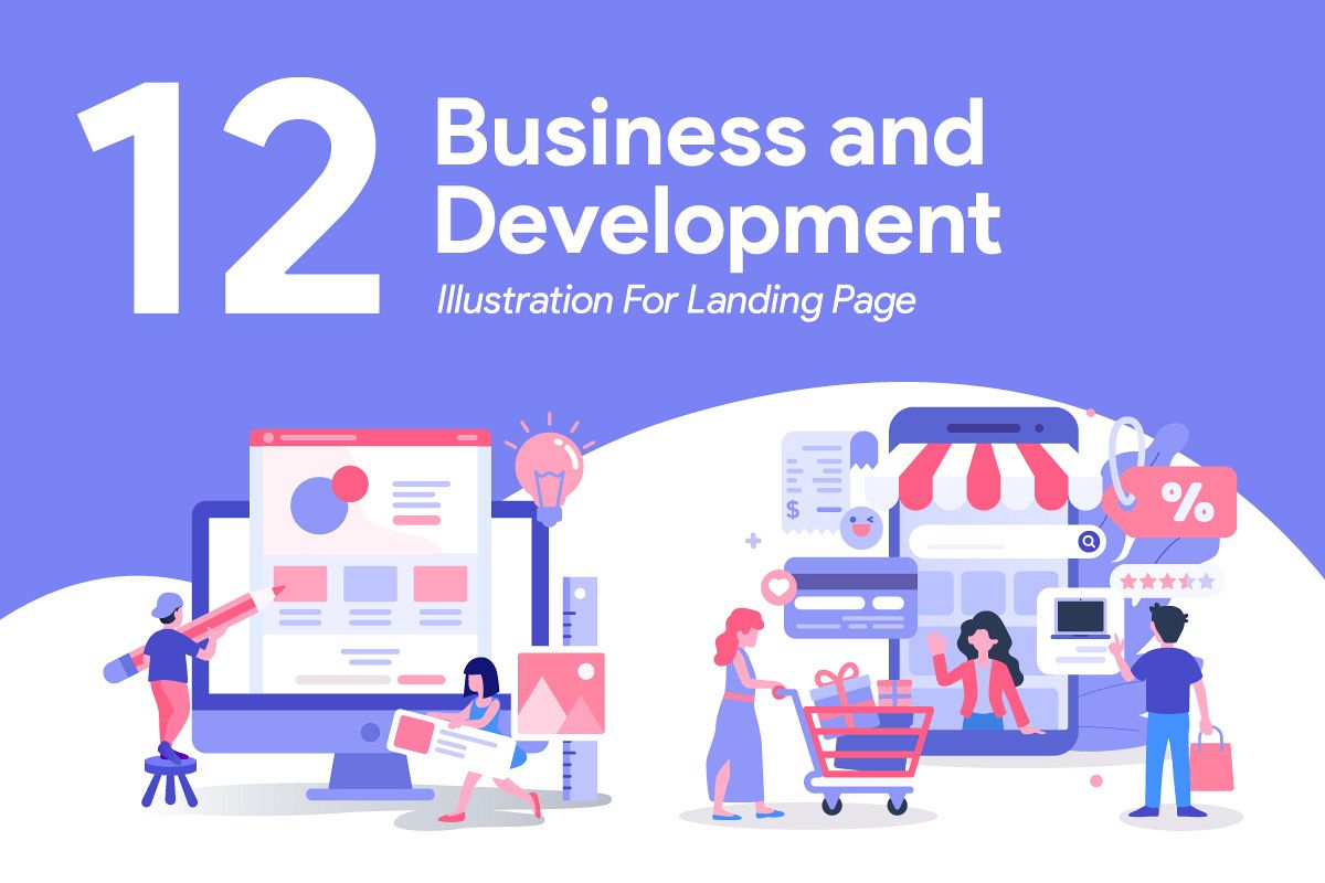 12 Business and Development Illustration for Landing Page example image 1