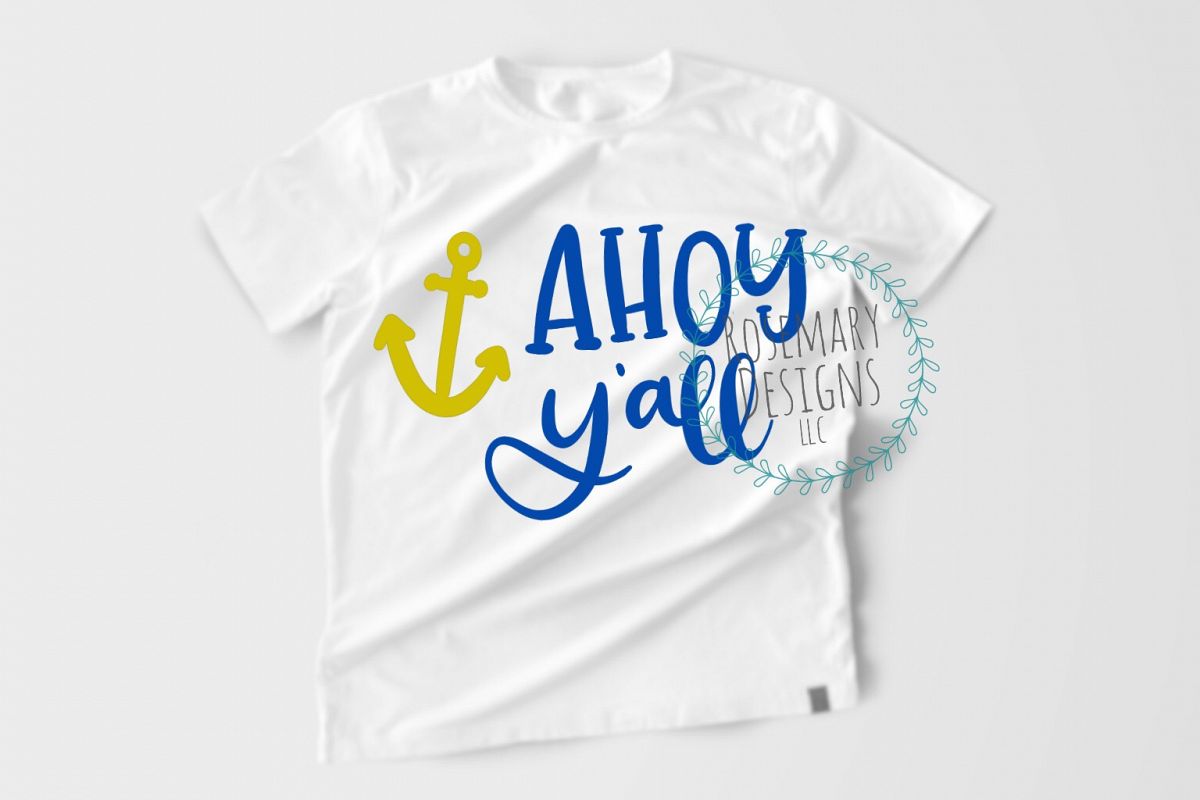 Ahoy Y'all Hand Lettered SVG example image 1