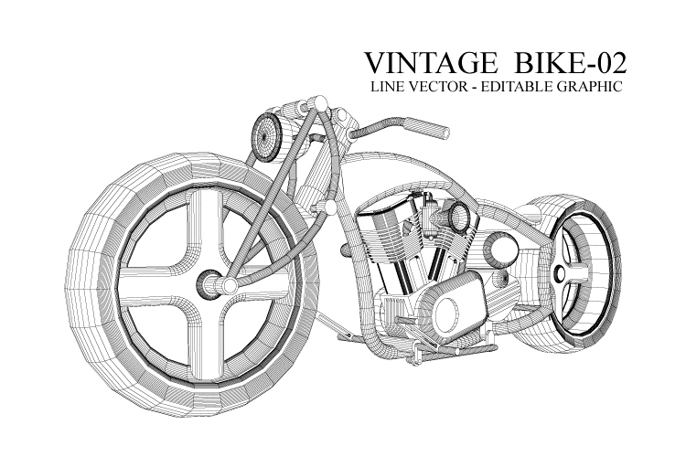 Vintage motor - line vector example image 1