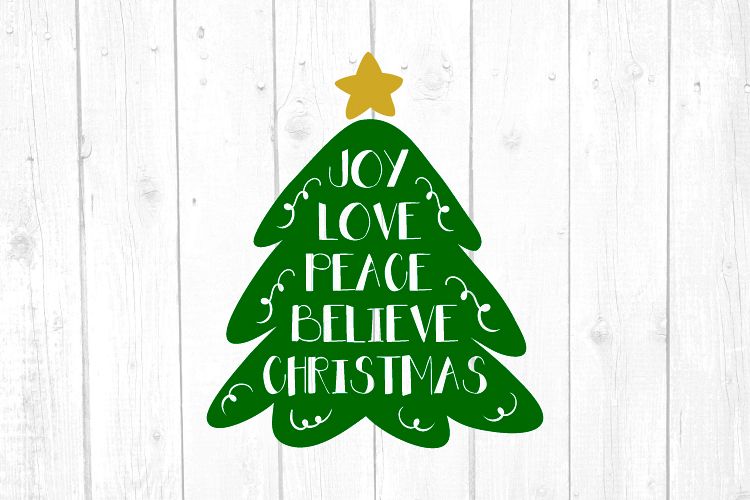 Joy Love Peace Believe Christmas Svg, Christmas, Svg FIles example image 1