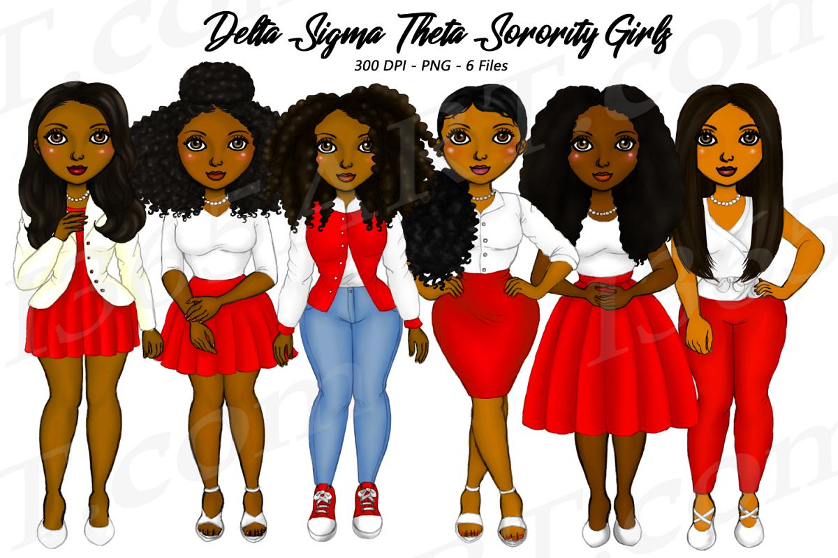 Download Delta Sigma Theta Sorority Girl Clipart African Natural Hair (489216) | Illustrations | Design ...