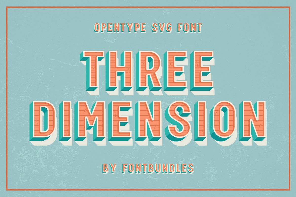 Three Dimension - SVG Font example image 1