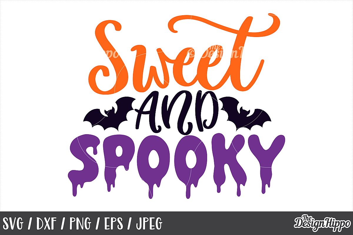Sweet and spooky SVG, Halloween, Bats, Scary, Spooky, Cricut example image 1