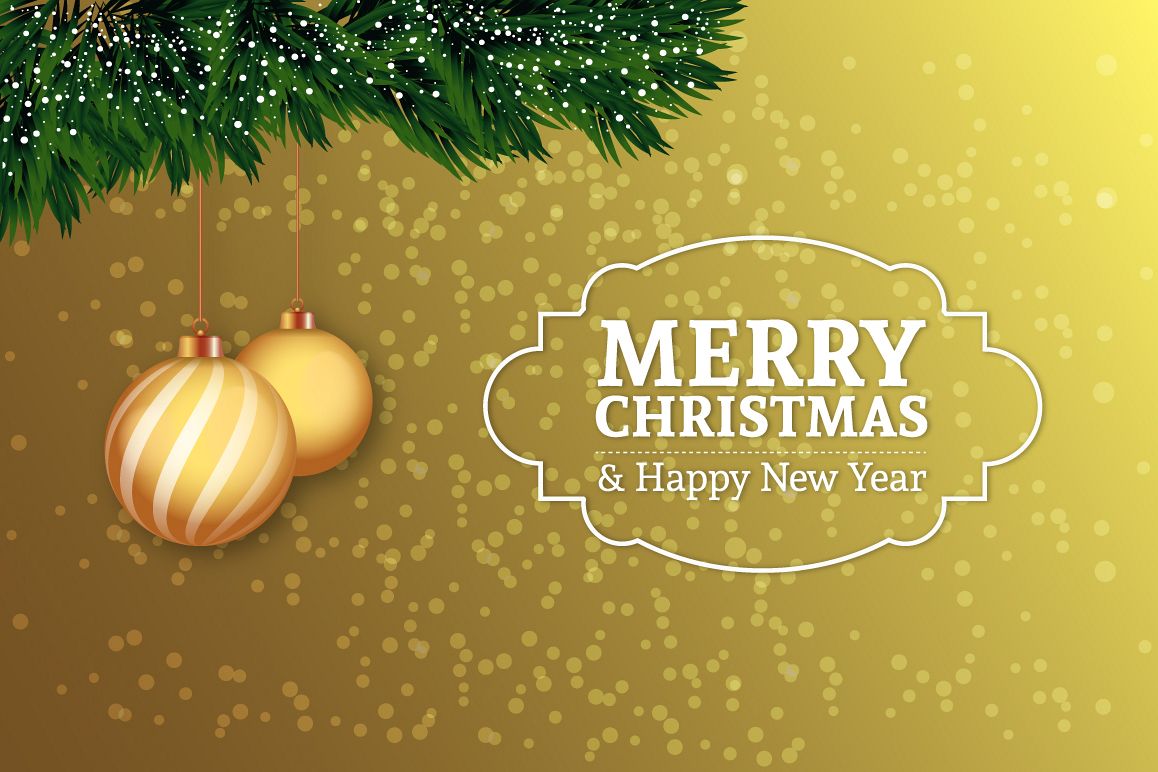 Christmas balls golden background example image 1