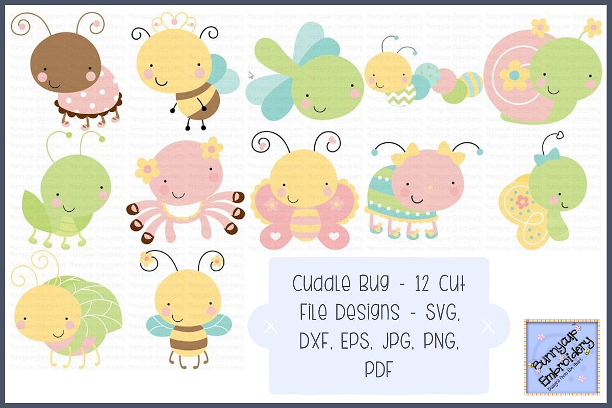 Cuddle Bug - SVG, Cut Files, Clipart, Printables