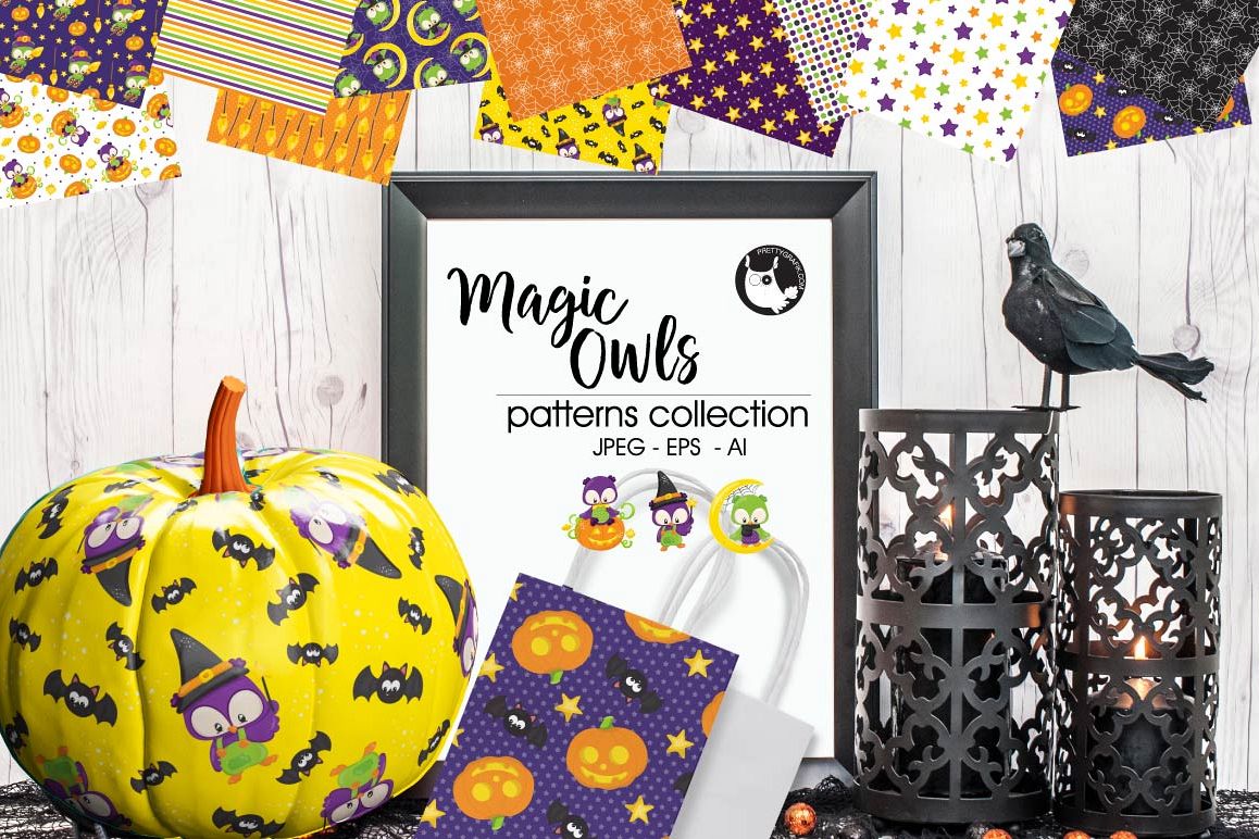 MAGIC-OWLS, digital papers example image 1