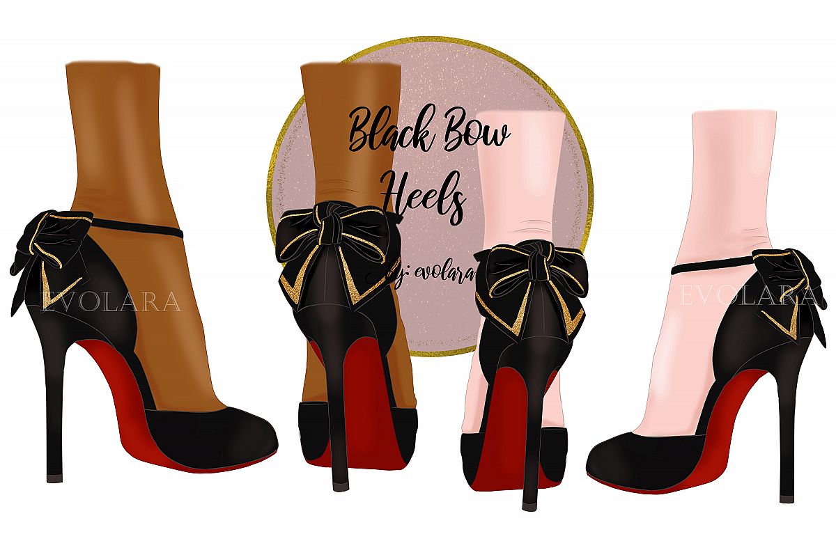 High Heel Shoes Clipart Black Heels Fashion Illustrations example image 1
