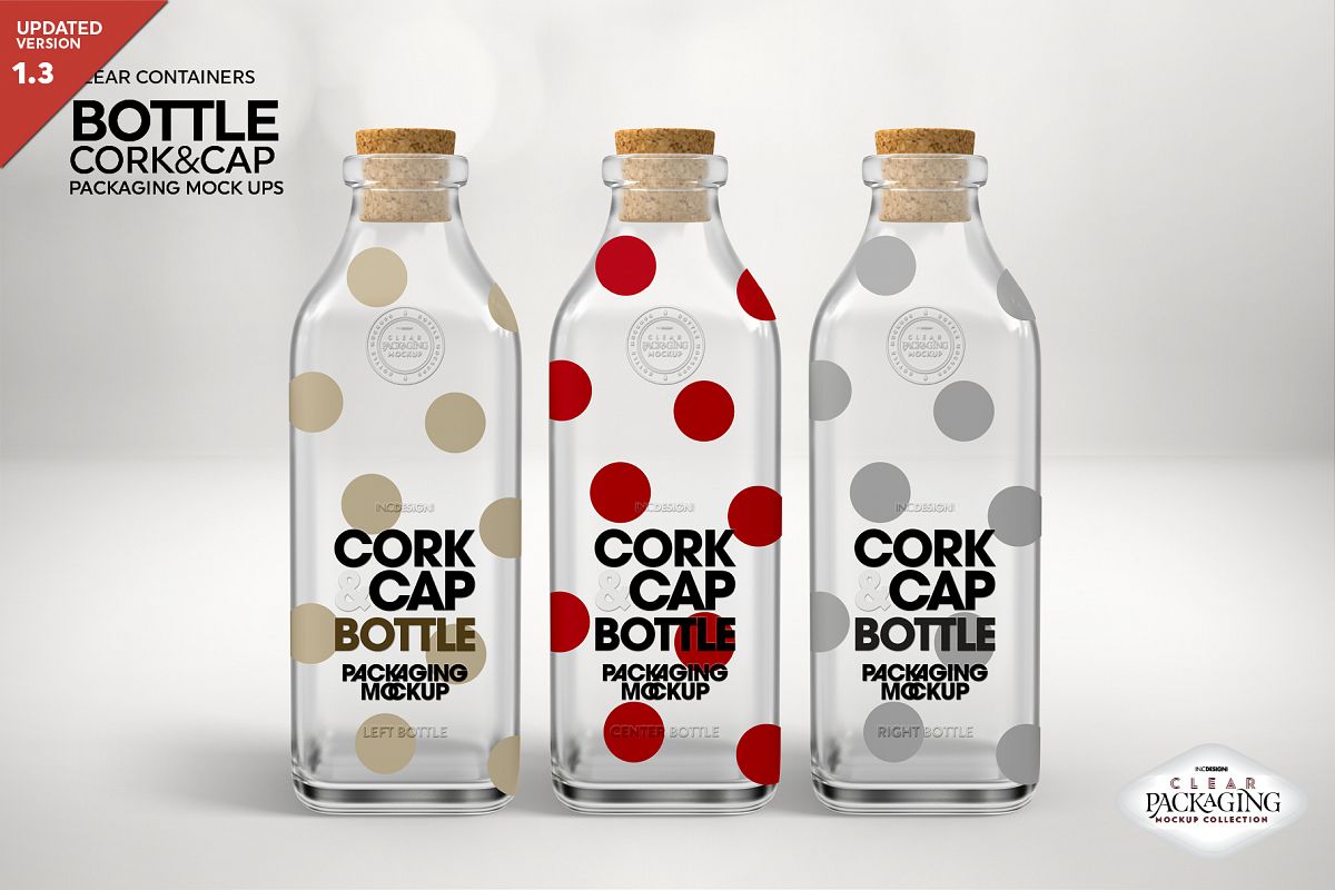 Cork & Cap Bottle Packaging MockUps example image 1