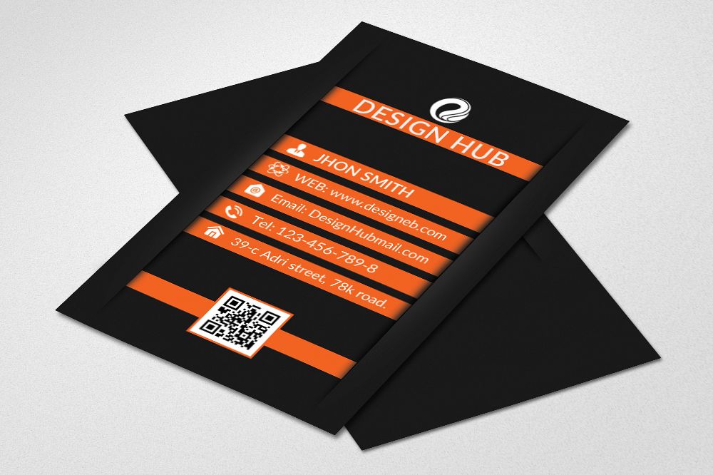 Vertical Black Business Cards example image 1