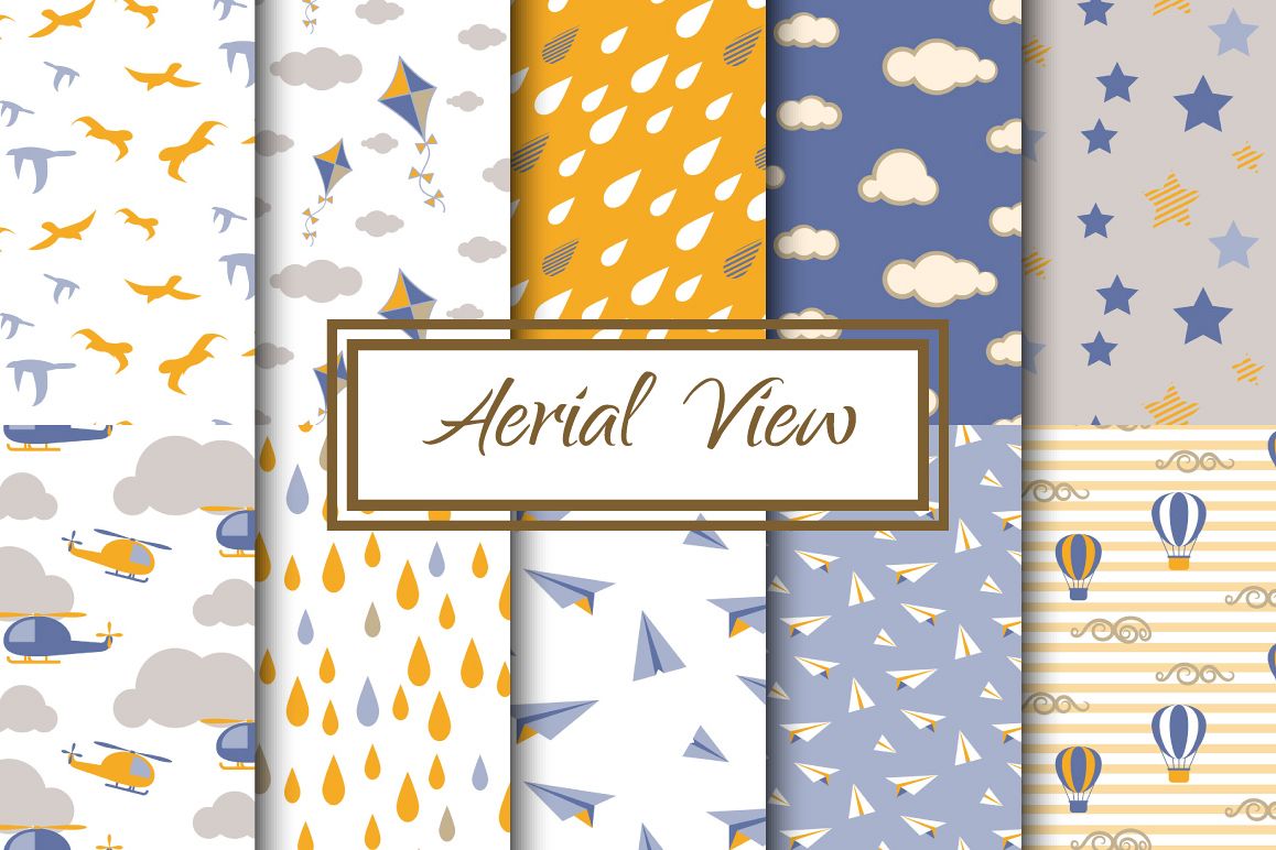 Blue and Yellow Aerial View Patterns example image 1