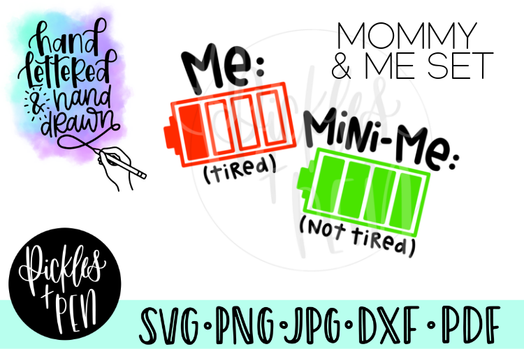 Mommy and Me Battery Tshirt Design Set - Mom SVG example image 1