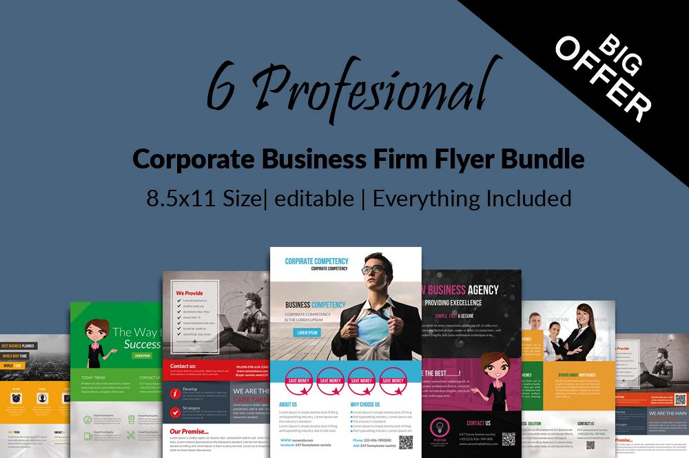 6 Creative Business Flyers Bundle example image 1
