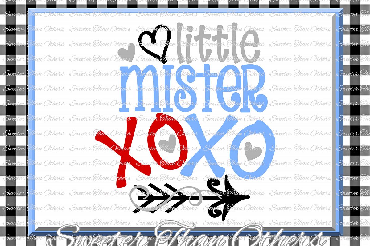 Little Mister XOXO Svg, Hugs and Kisses Svg example image 1