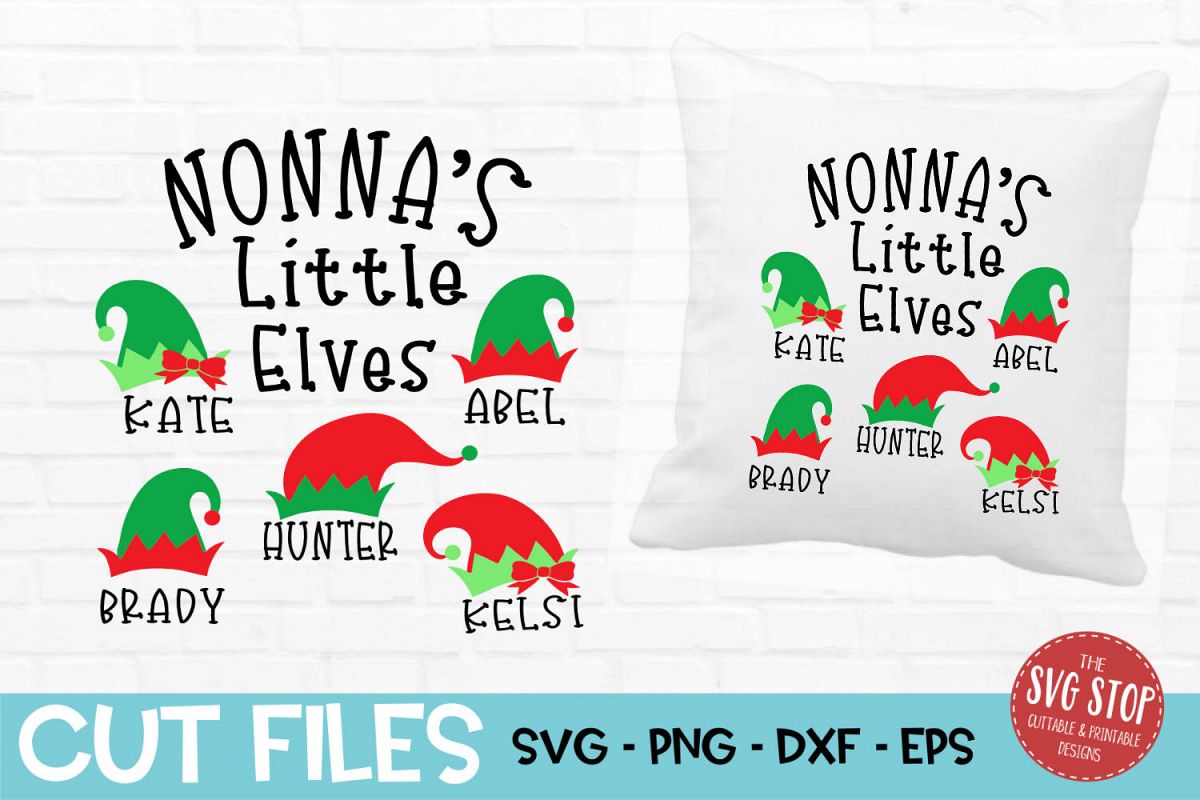 Nonna Little Elves Christmas SVG, PNG, DXF, EPS example image 1