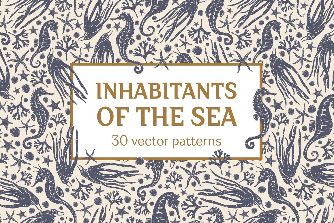 Inhabitants of the sea patterns example image 1