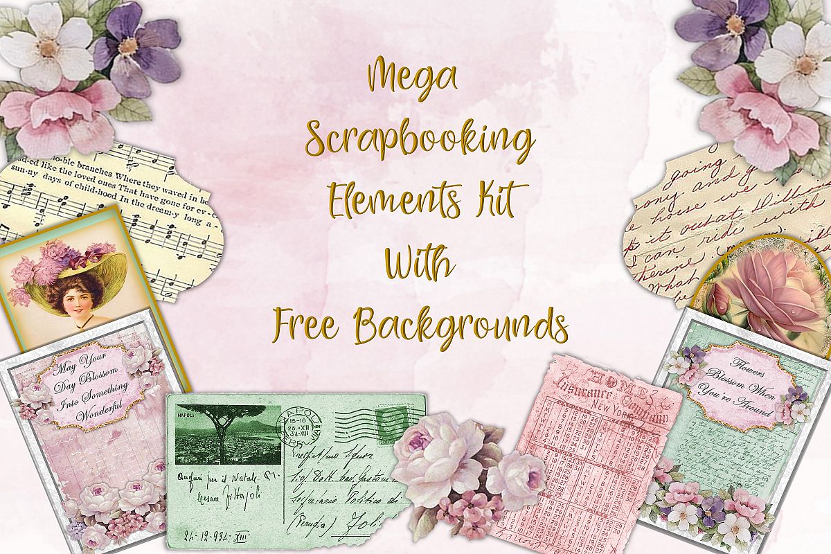 Mega Scrapbooking Kit with free backgrounds example image 1