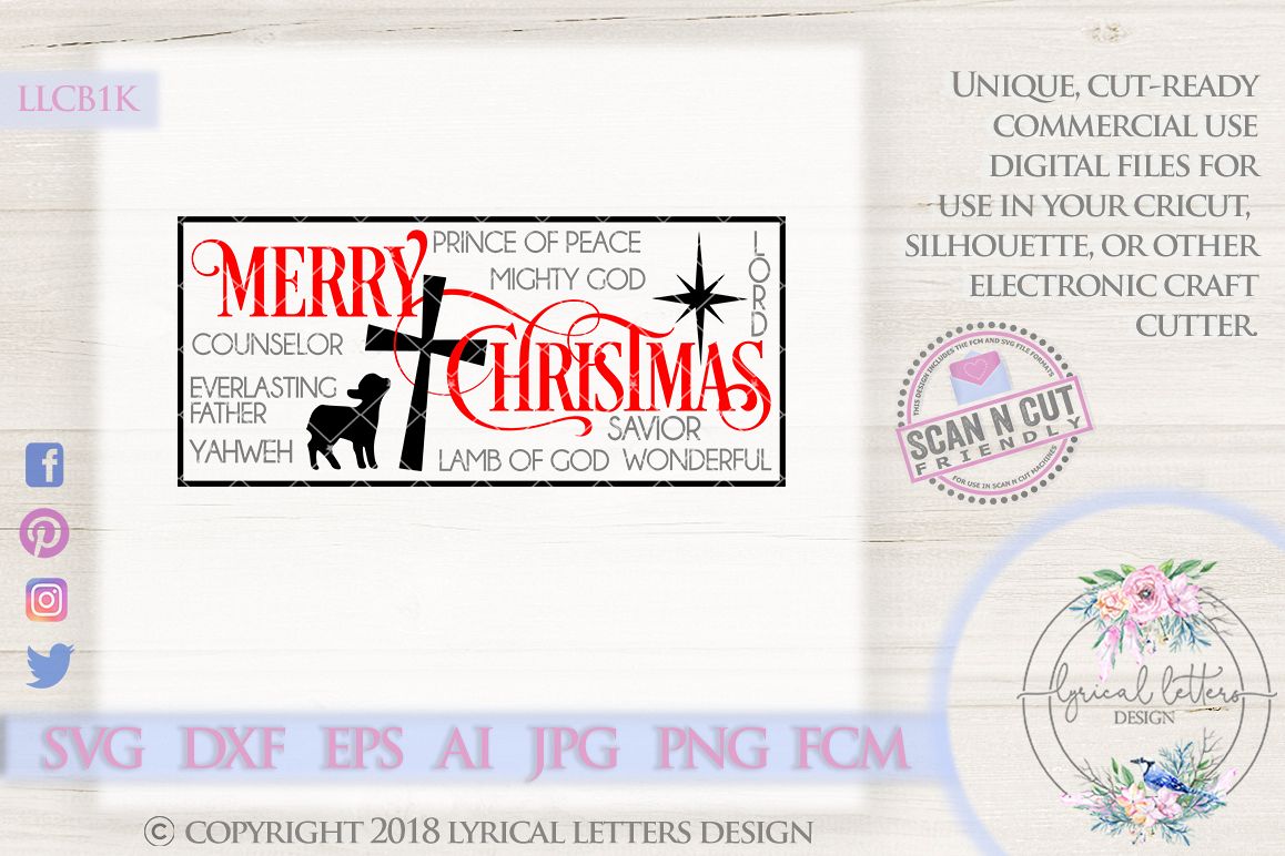 Download Names of Christ Merry Christmas Religious SVG LLCB1 K