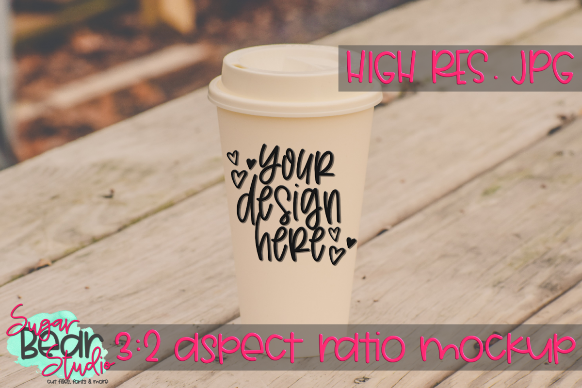 Travel Cup on a Picnic Table Mockup example image 1
