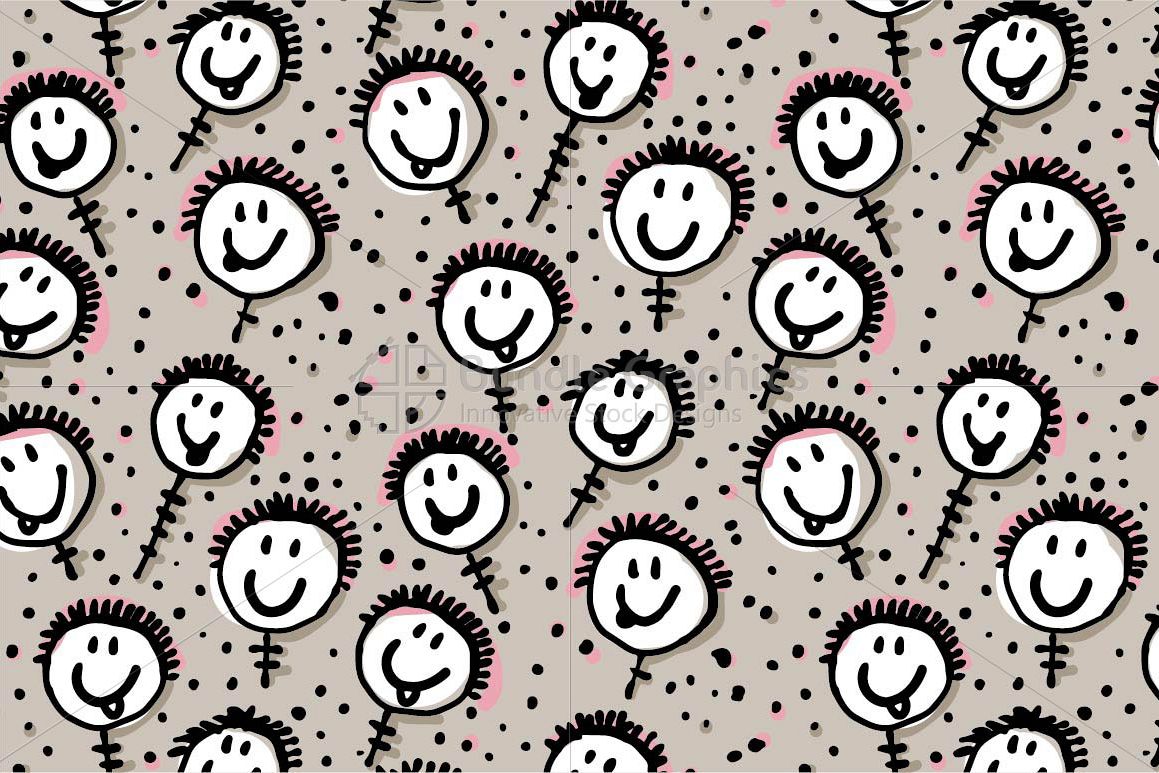 Funny Faces Seamless Pattern example image 1