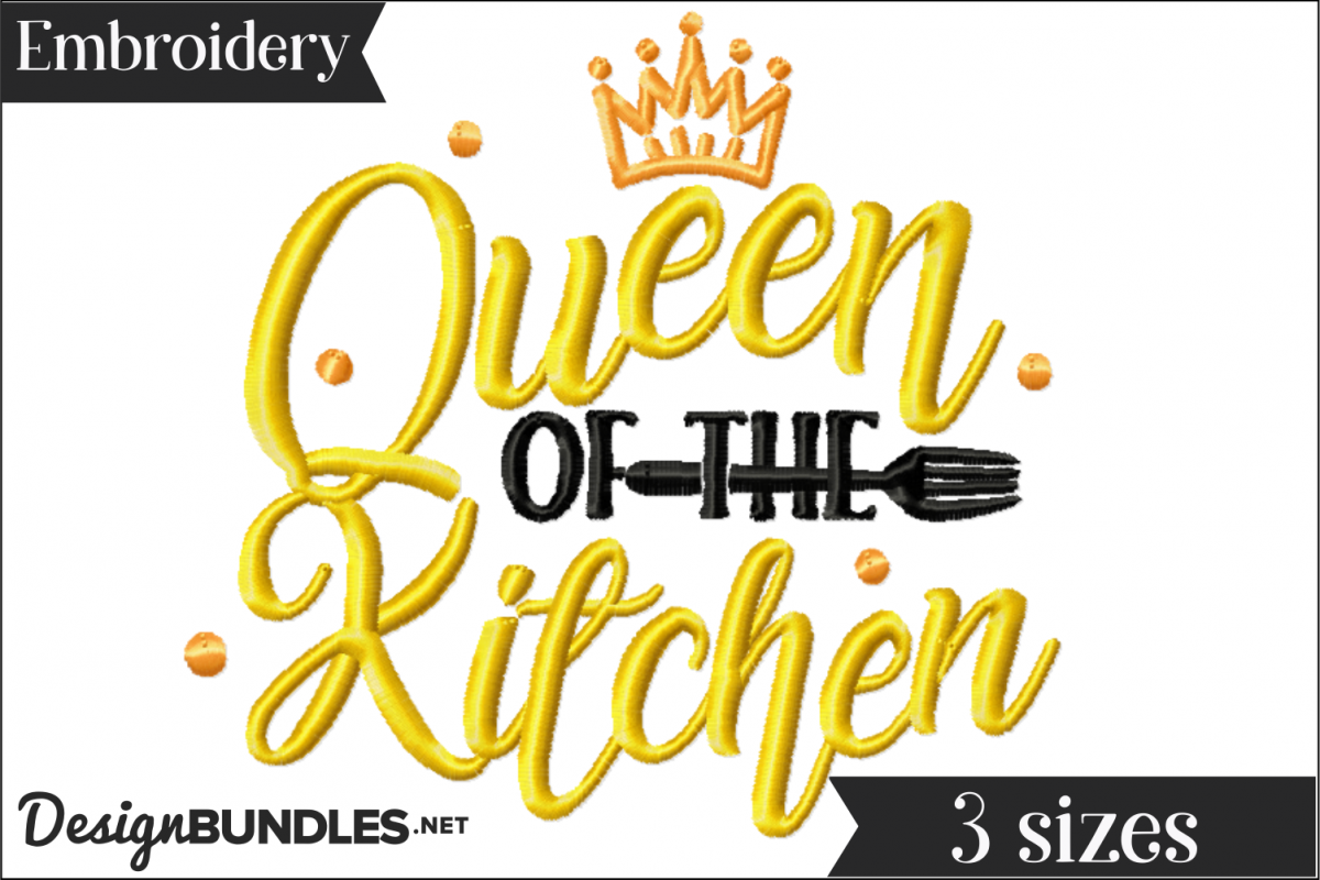 Queen of the Kitchen Embroidery Design example image 1