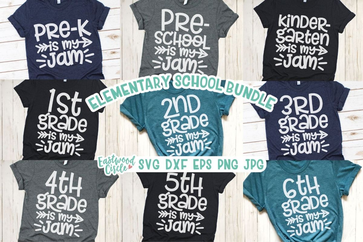 School Is My Jam SVG Bundle - Back to School Cut Files example image 1