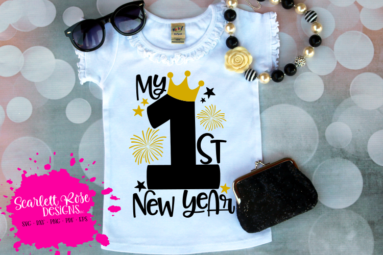 My First New Year - Girl - New Year's SVG example image 1