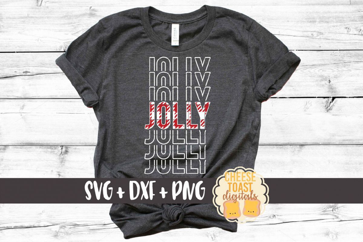 Jolly - Buffalo Plaid Christmas Mirror Word SVG PNG DXF example image 1