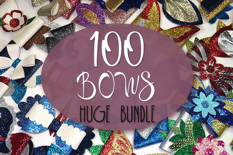 Hair bows template SVG bundle, 100 bows SVG huge bundle example image 1