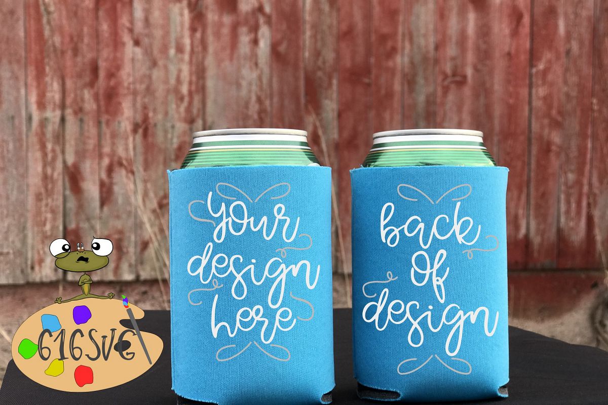 Robin Egg Blue Can Cooler Mockup example image 1
