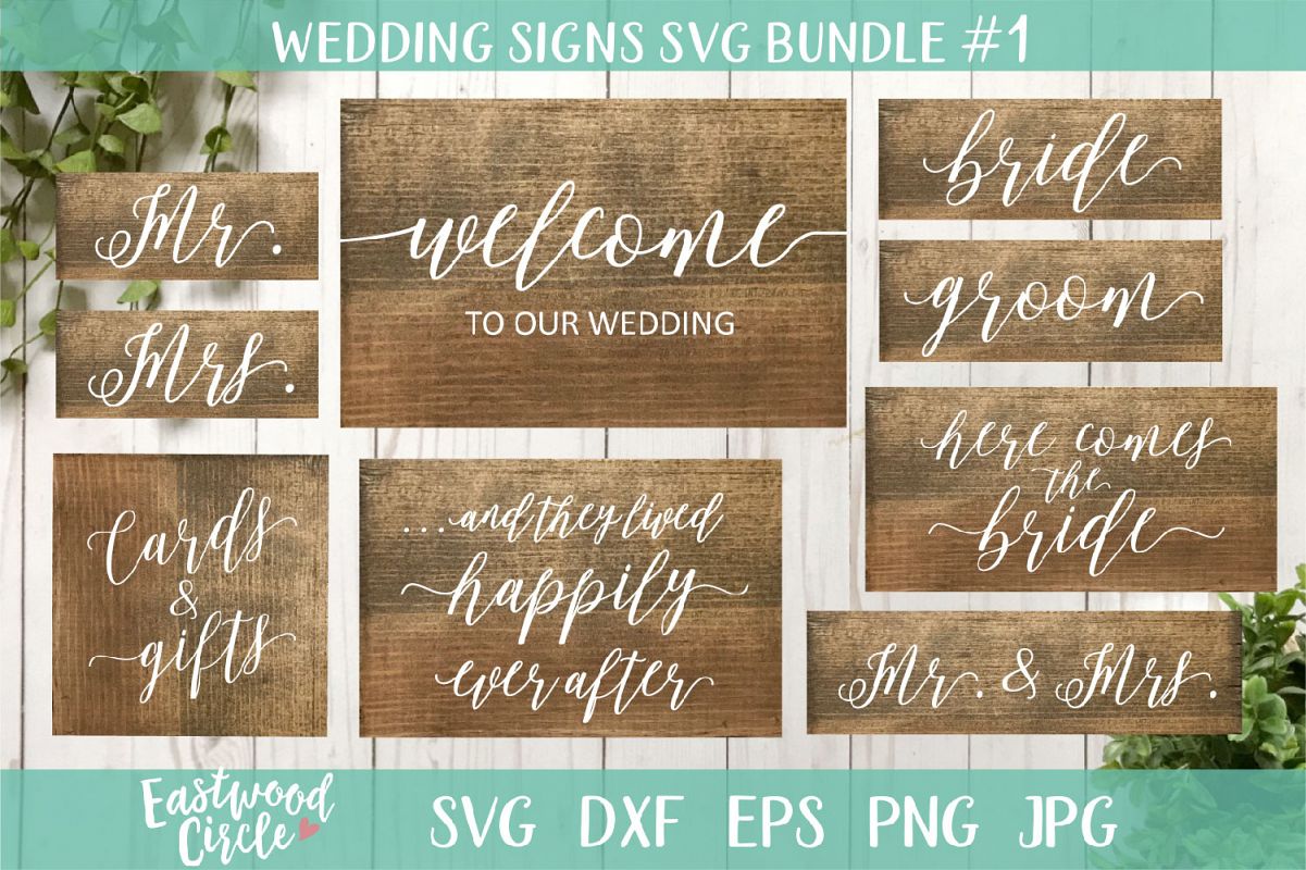 Download Wedding Svg Cut File Bundle For Signs PSD Mockup Templates