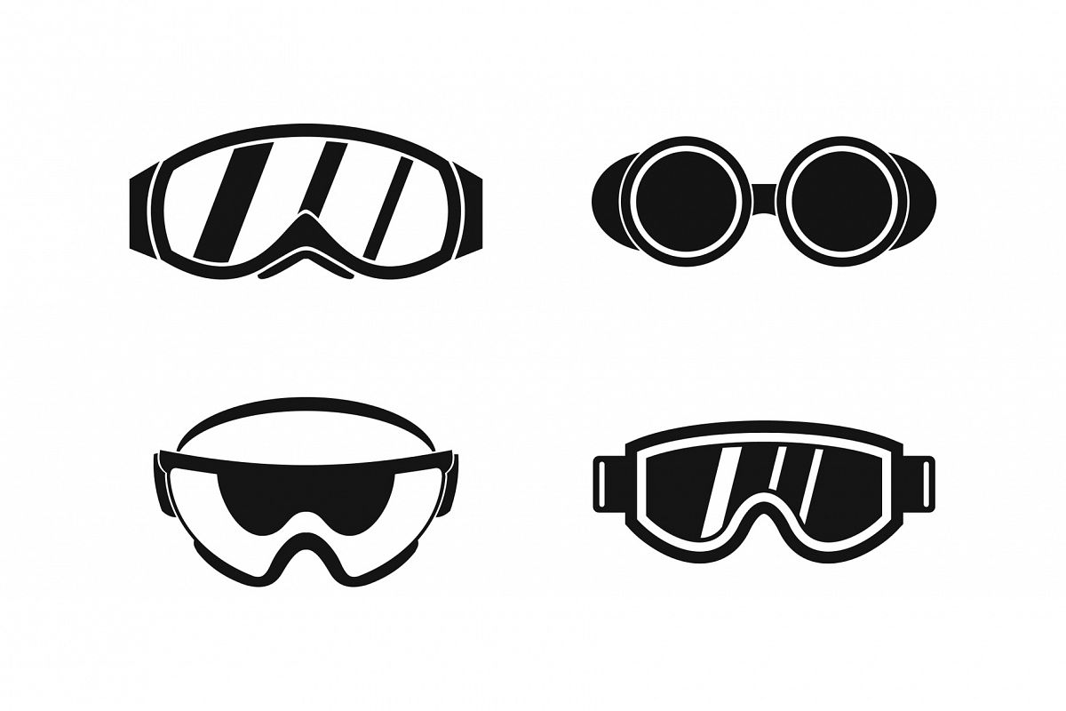 Protect glasses icon set, simple style example image 1