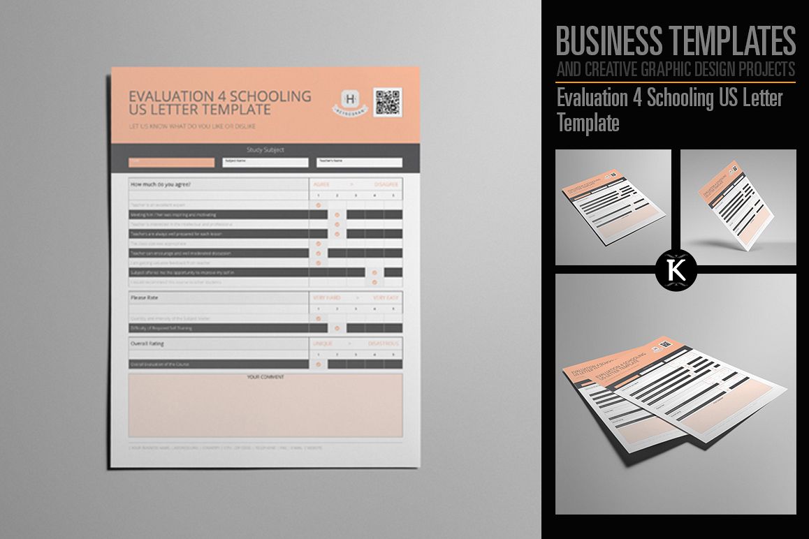 Evaluation 4 Schooling US Letter Template example image 1