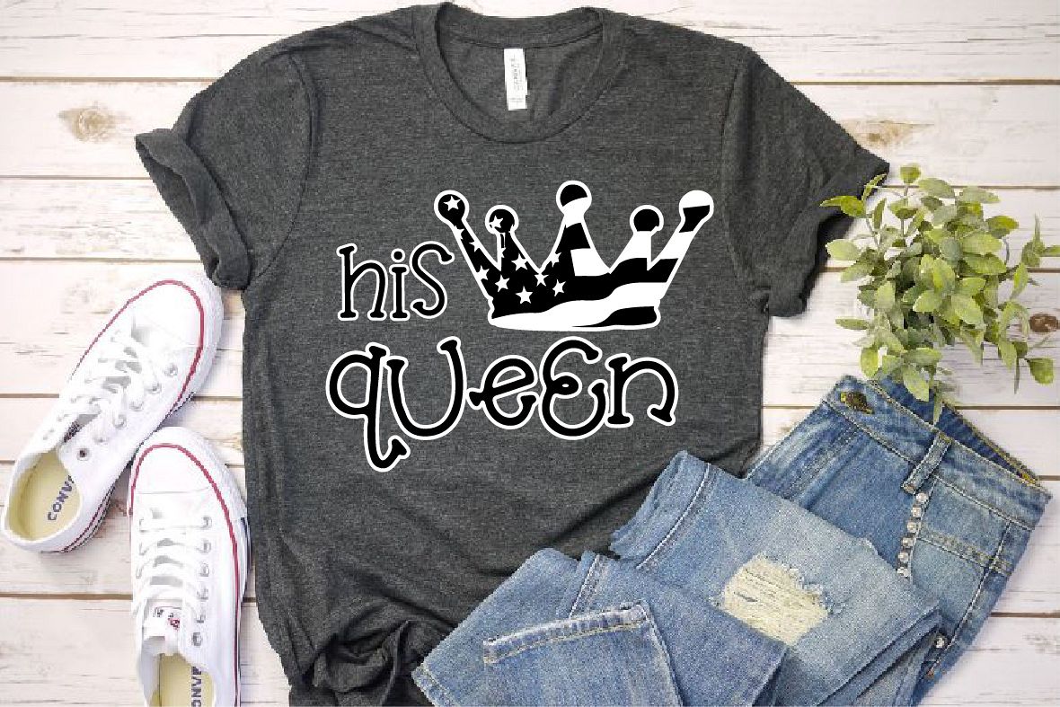 His Queen Crown USA Flag SVG Royal 4th July Tiara 1266S example image 1