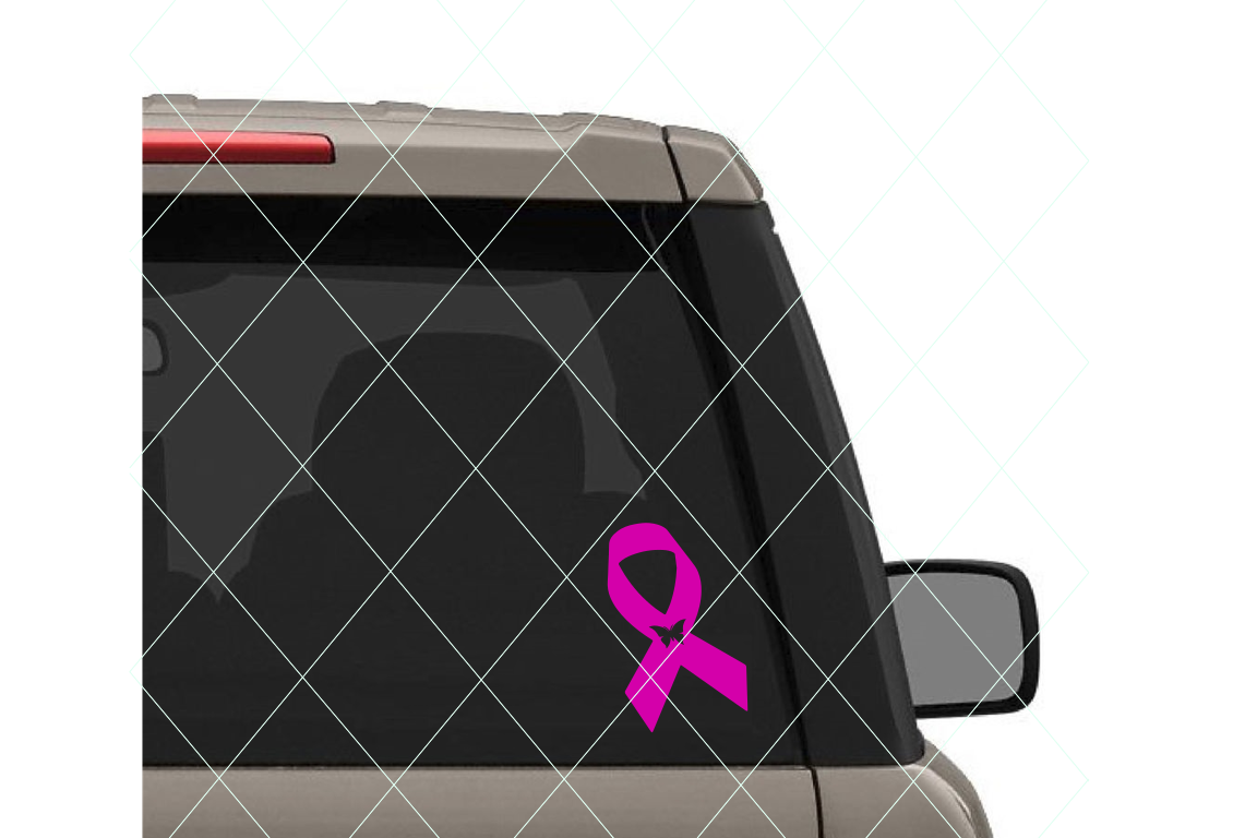 Butterfly ribbon, cancer svg, cancer awareness svg, ribbon example image 1