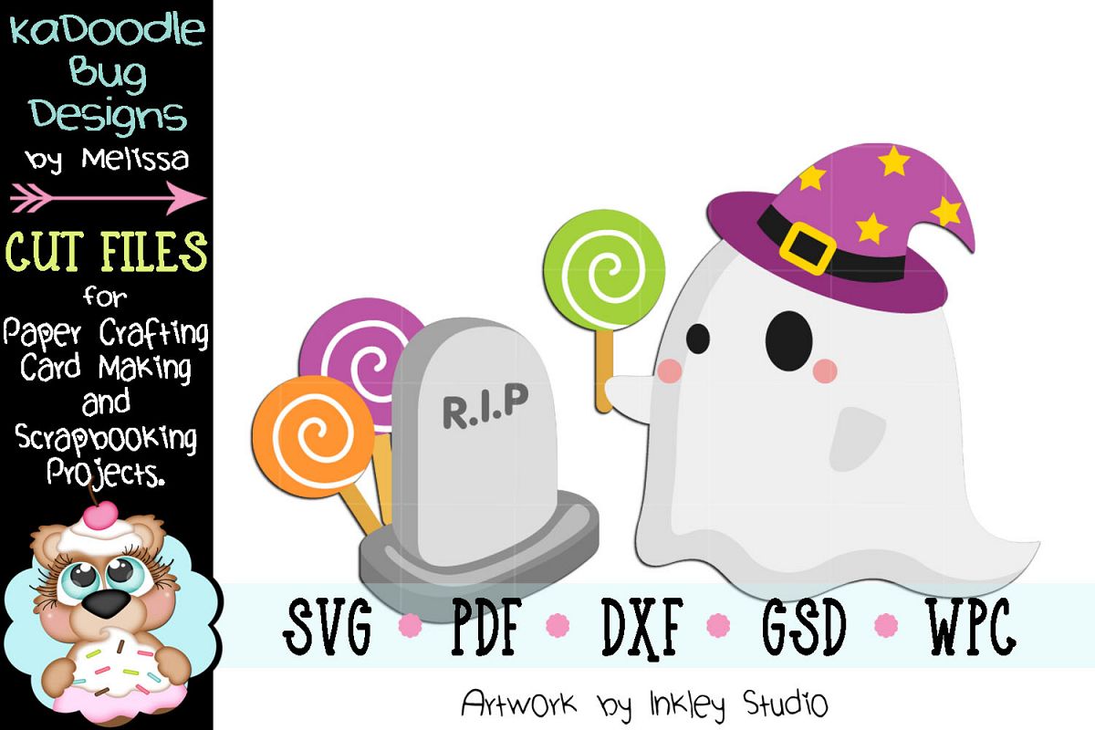 Lollipop Grave Ghost Cut File - SVG PDF DXF GSD WPC example image 1