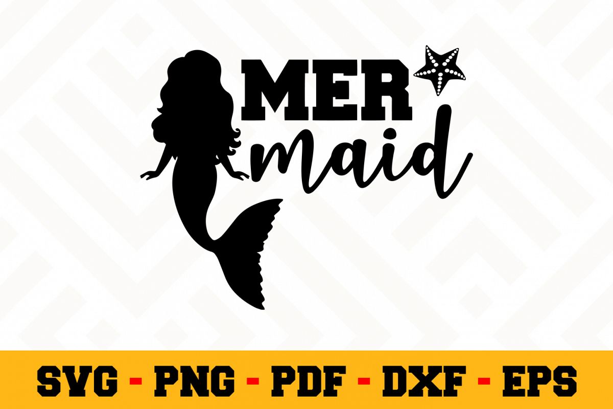 Mermaid SVG Design n528 | Mermaid SVG Cut File example image 1